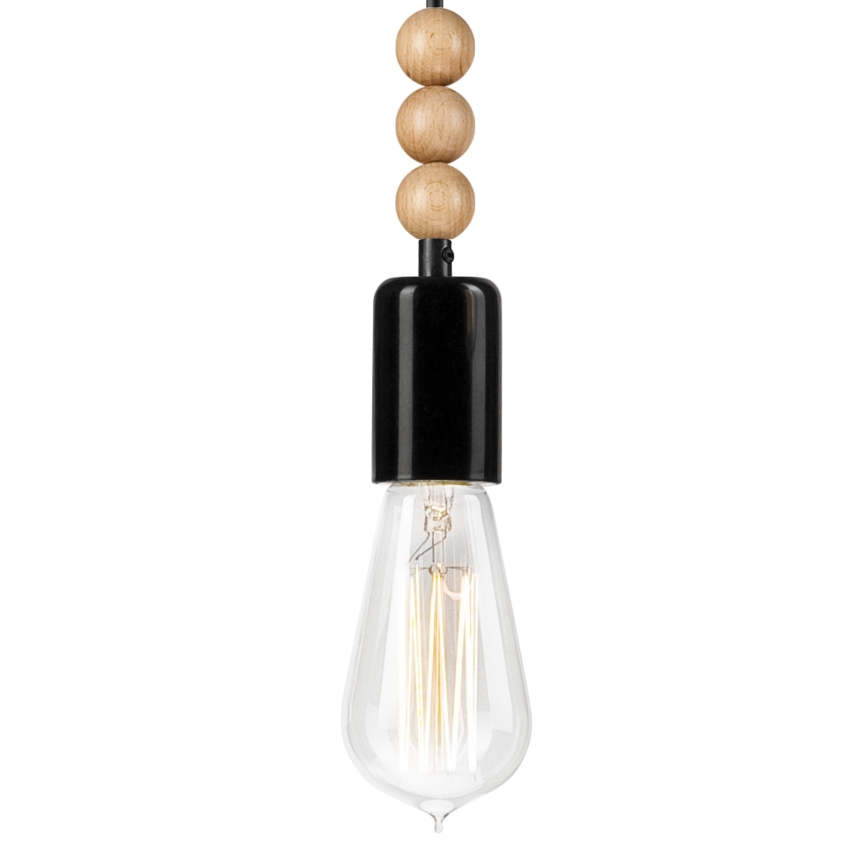 Lampa wisząca na linkę SIMON 1xE27/60W/230V czarny/buk