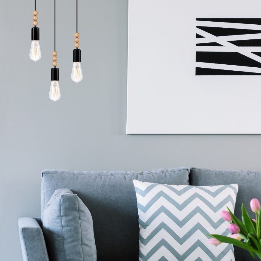 Lampa wisząca na linkach SIMON 3xE27/60W/230V buk