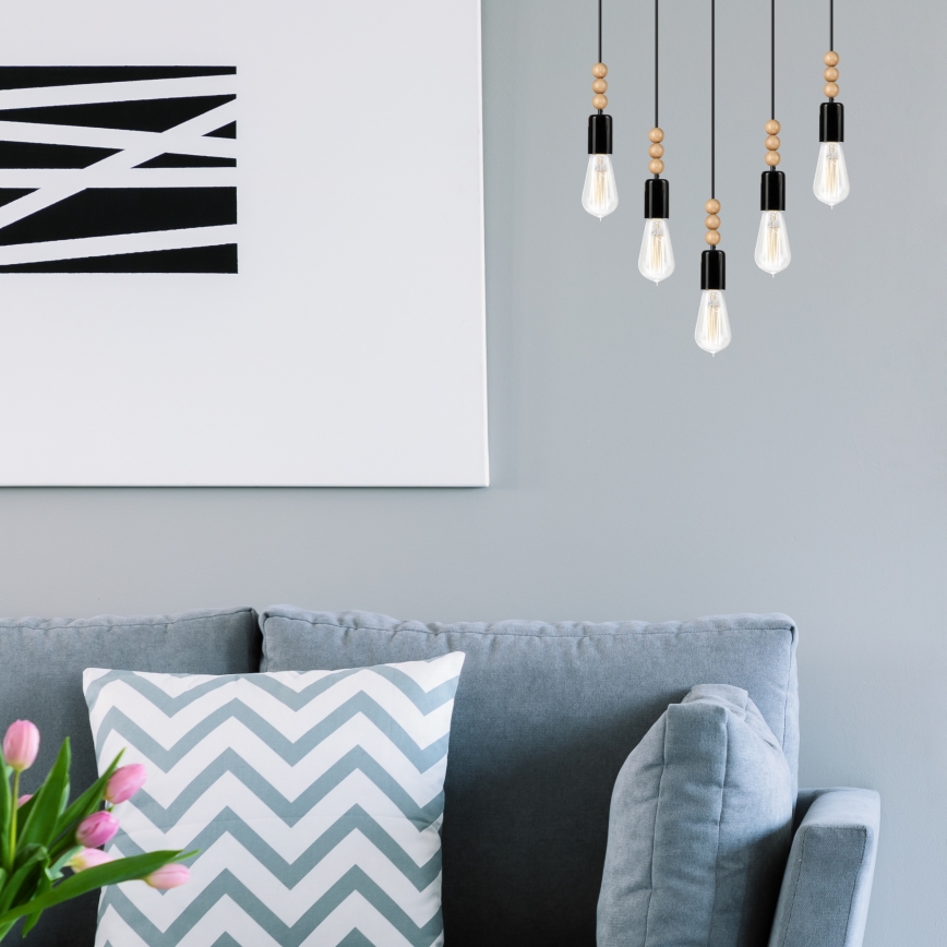 Lampa wisząca na linkach SIMON 5xE27/60W/230V