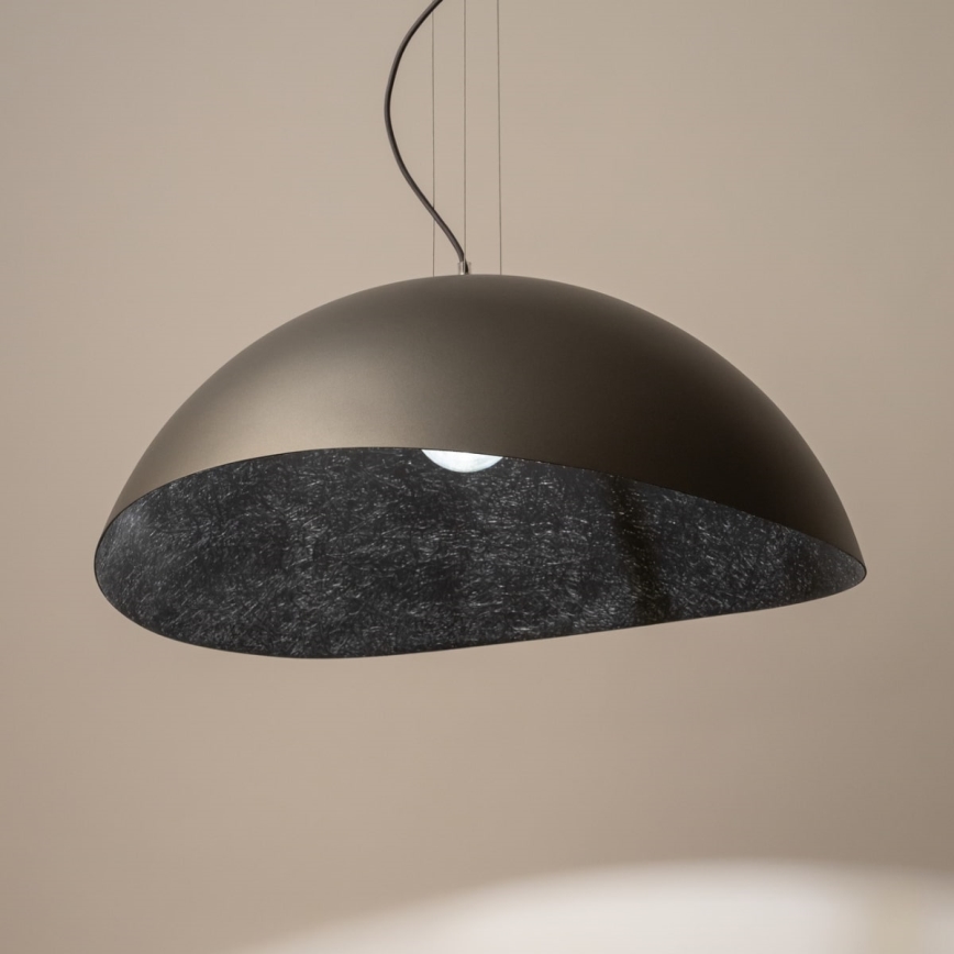 Lampa wisząca na linkach SOLARIS 1xE27/60W/230V śr. 89 cm srebrno-czarna