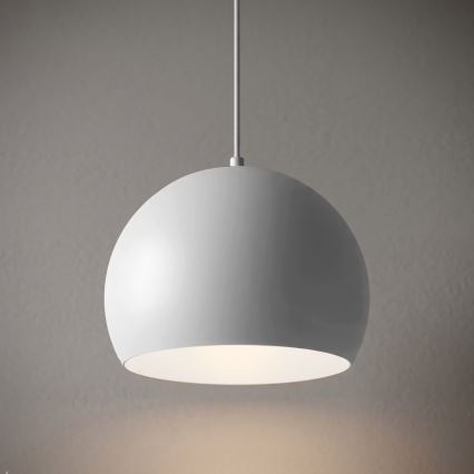 Lampa wisząca SOOL na przewodzie 1xE27/15W/230V, śr. 27 cm, biała