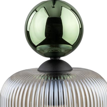 Lampa wisząca SOPHIA na lince 1xE14/10W/230V czarna/zielona/dymowo-beżowa