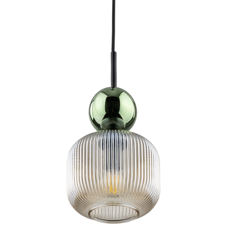 Lampa wisząca SOPHIA na lince 1xE14/10W/230V czarna/zielona/dymowo-beżowa
