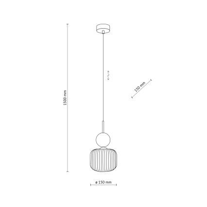 Lampa wisząca SOPHIA na lince 1xE14/10W/230V czarna/zielona/dymowo-beżowa