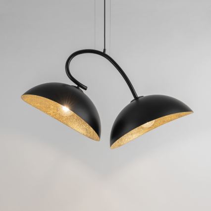 Lampa wisząca na linkach SPACE 2xE27/60W/230V czarno-złota