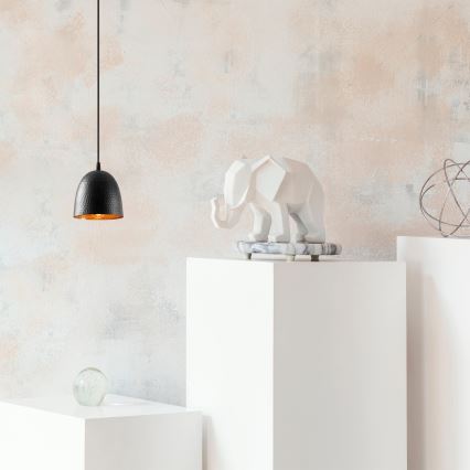 Lampa wisząca TATTOO 1xE27/40W/230V średnica 16 cm czarna