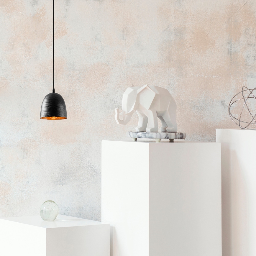 Lampa wisząca TATTOO 1xE27/40W/230V średnica 16 cm czarna