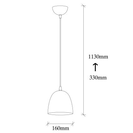 Lampa wisząca TATTOO 1xE27/40W/230V średnica 16 cm czarna