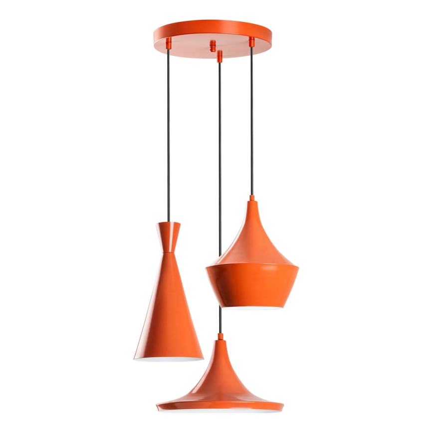 Lampa wisząca TOM na przewodzie 3xE27/40W/230V pomarańczowa