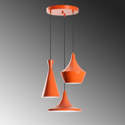 Lampa wisząca TOM na przewodzie 3xE27/40W/230V pomarańczowa