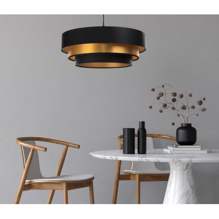 Lampa wisząca na linku TRINITI 1xE27/60W/230V czarna/złota