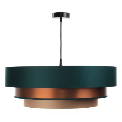 Lampa wisząca na linku TRINITI 1xE27/60W/230V zielony/miedź
