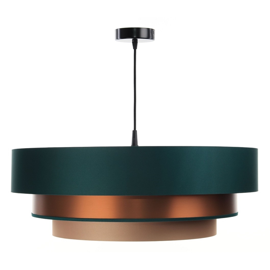 Lampa wisząca na linku TRINITI 1xE27/60W/230V zielony/miedź