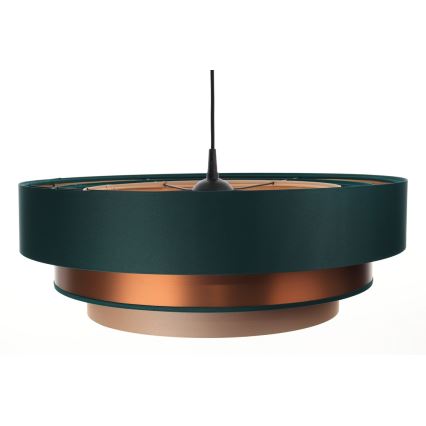 Lampa wisząca na linku TRINITI 1xE27/60W/230V zielony/miedź