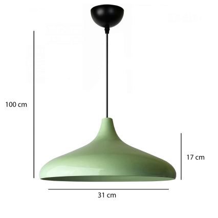 Lampa wisząca VULCANO 1xE27/40W/230V zielona