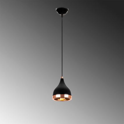 Lampa wisząca YILDO 1xE27/40W/230V czarna/miedziana