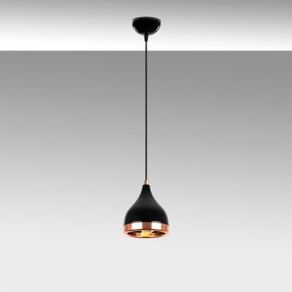Lampa wisząca YILDO 1xE27/40W/230V czarna/miedziana