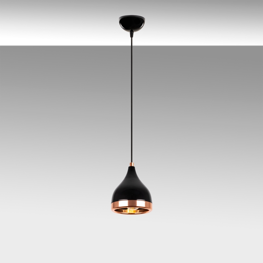 Lampa wisząca YILDO 1xE27/40W/230V czarna/miedziana