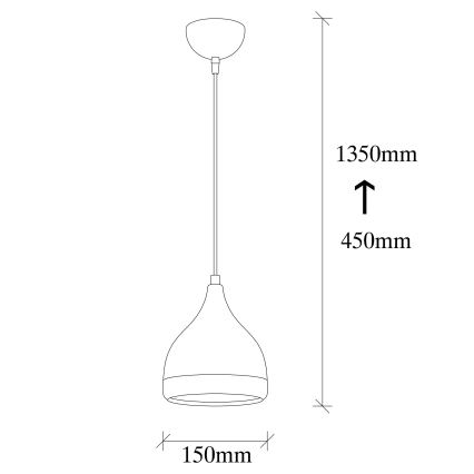 Lampa wisząca YILDO 1xE27/40W/230V czarna/miedziana