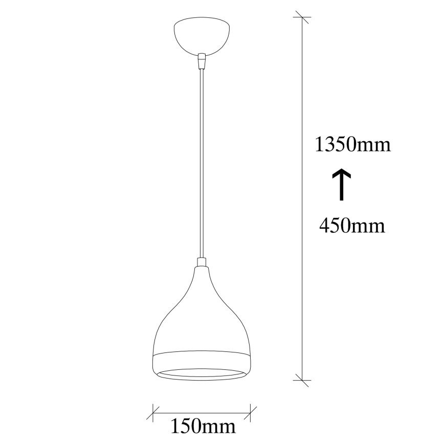 Lampa wisząca YILDO 1xE27/40W/230V czarna/miedziana