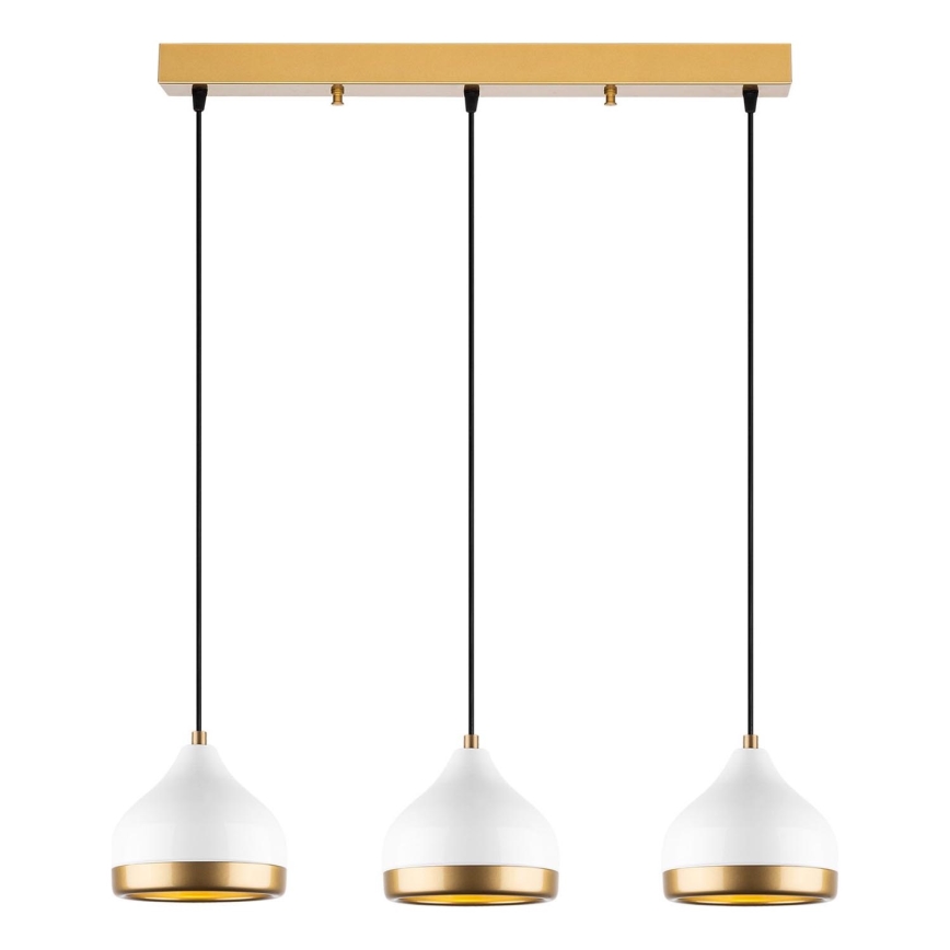 Lampa wisząca YILDO 3xE27/40W/230V biała/złota