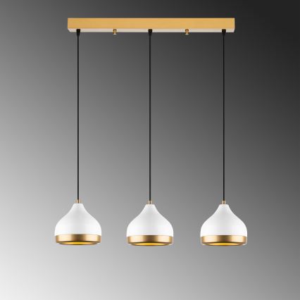 Lampa wisząca YILDO 3xE27/40W/230V biała/złota