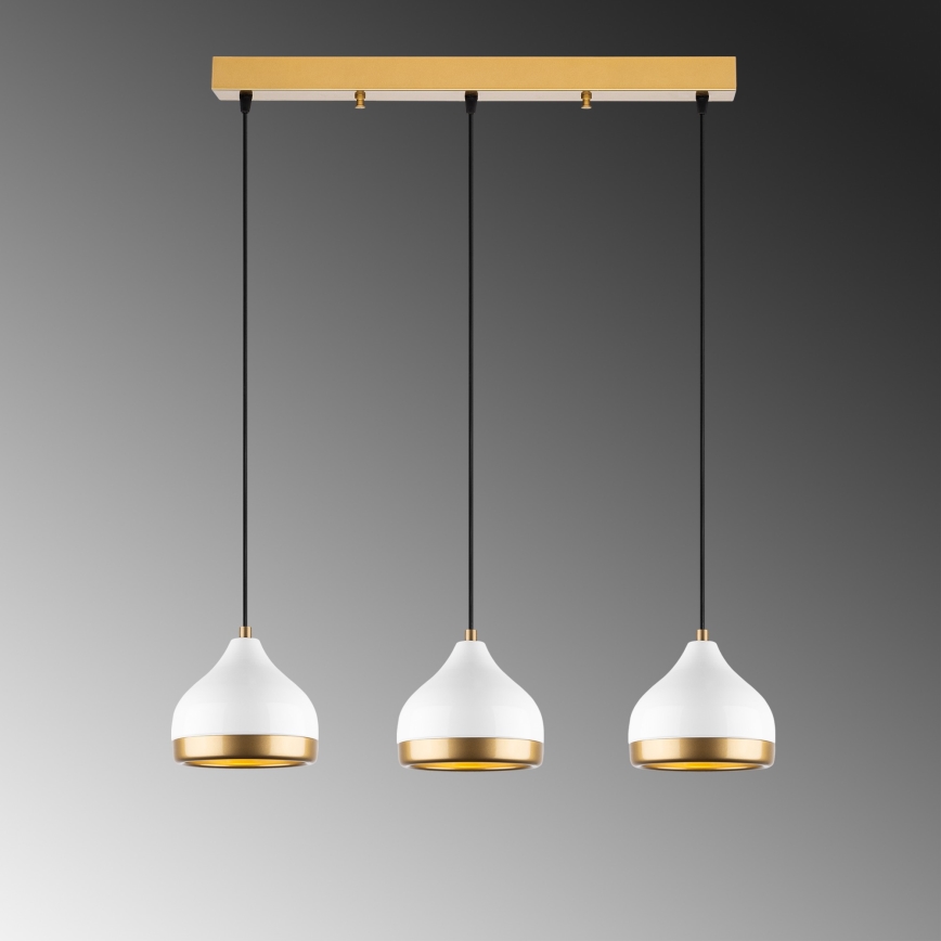 Lampa wisząca YILDO 3xE27/40W/230V biała/złota
