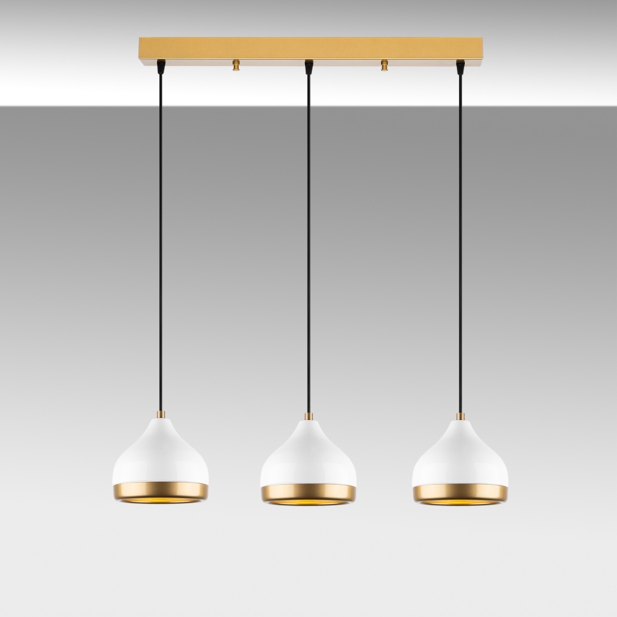 Lampa wisząca YILDO 3xE27/40W/230V biała/złota