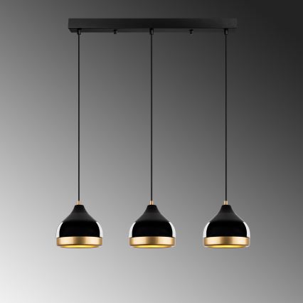 Lampa wisząca YILDO 3xE27/40W/230V czarny/złoty