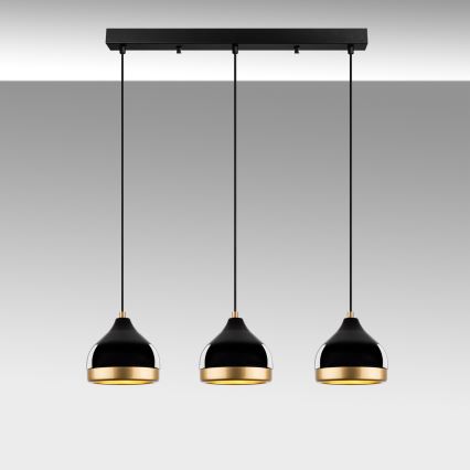 Lampa wisząca YILDO 3xE27/40W/230V czarny/złoty