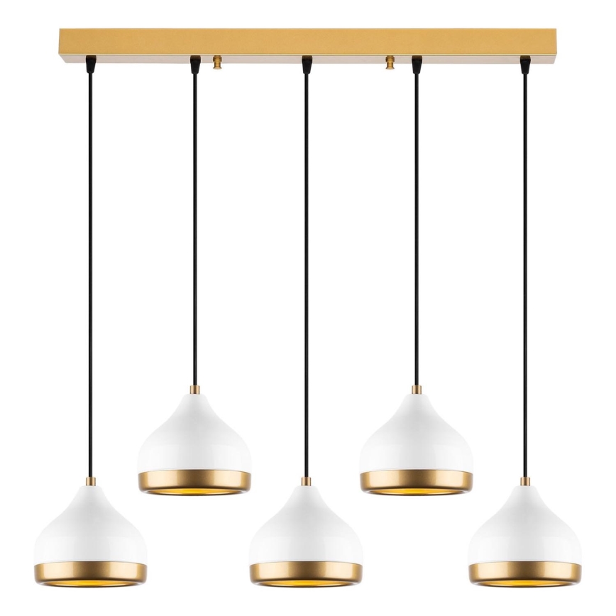 Lampa wisząca YILDO 5xE27/40W/230V biała/złota