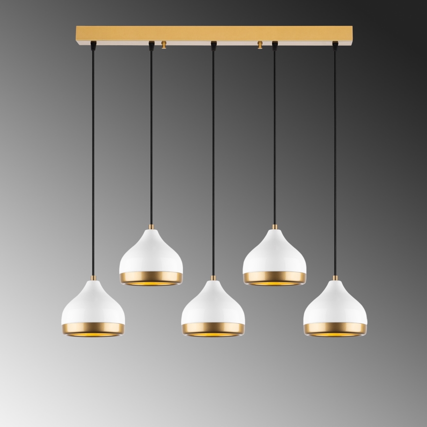 Lampa wisząca YILDO 5xE27/40W/230V biała/złota