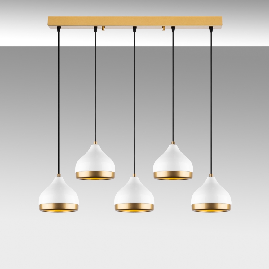 Lampa wisząca YILDO 5xE27/40W/230V biała/złota