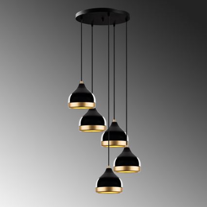 Lampa wisząca YILDO 5xE27/40W/230V czarna/złota