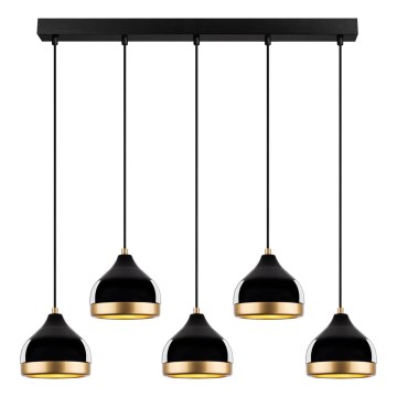 Lampa wisząca YILDO 5xE27/40W/230V czarna/złota