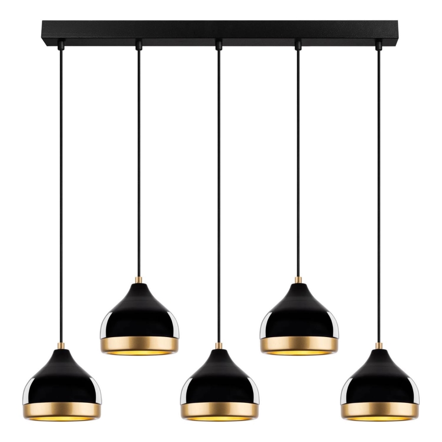 Lampa wisząca YILDO 5xE27/40W/230V czarna/złota