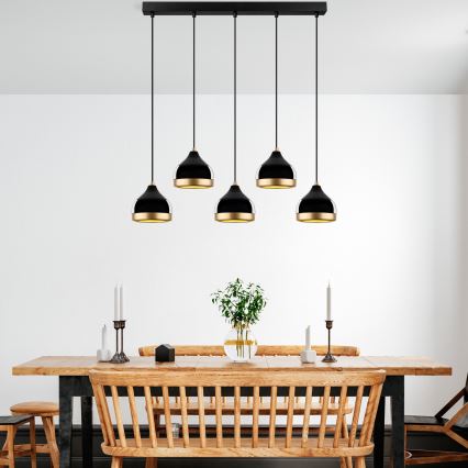 Lampa wisząca YILDO 5xE27/40W/230V czarna/złota