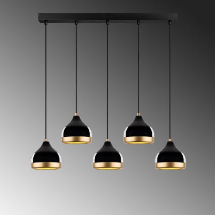 Lampa wisząca YILDO 5xE27/40W/230V czarna/złota