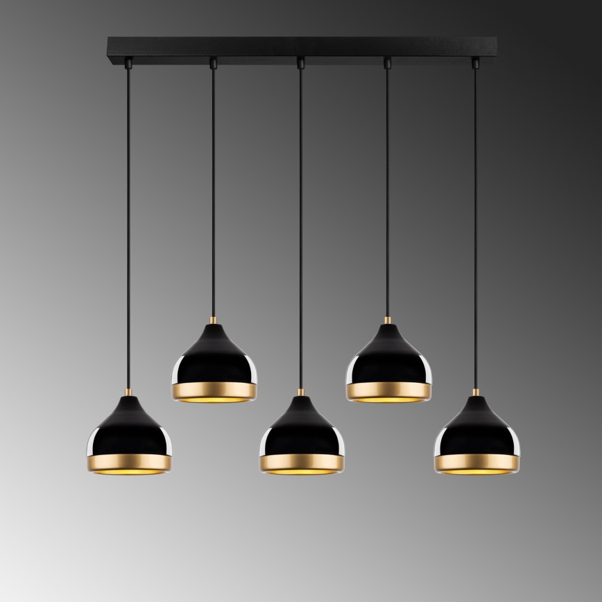 Lampa wisząca YILDO 5xE27/40W/230V czarna/złota