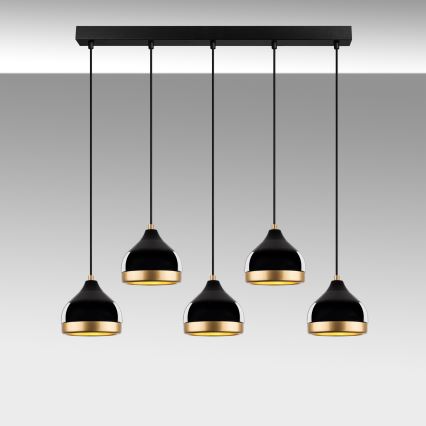 Lampa wisząca YILDO 5xE27/40W/230V czarna/złota