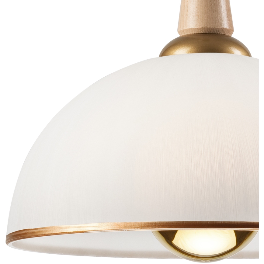 Lampa wisząca z reg. wysokości CHIARA 1xE27/60W/230V beżowy/buk