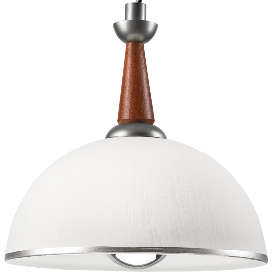 Lampa wisząca z reg. wysokości CHIARA 1xE27/60W/230V srebrna/brązowa/buk