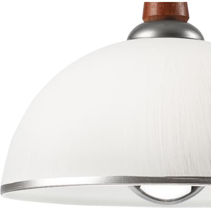 Lampa wisząca z reg. wysokości CHIARA 1xE27/60W/230V srebrna/brązowa/buk