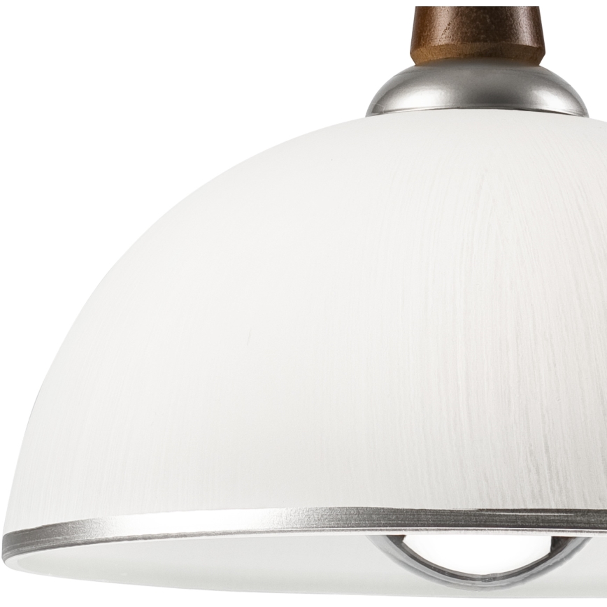 Lampa wisząca z reg. wysokości CHIARA 1xE27/60W/230V srebrna/ciemnobrązowa/buk