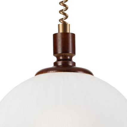 Lampa wisząca z reg. wysokości RAMONA 1xE27/60W/230V beżowa/ciemnobrązowa/sosna