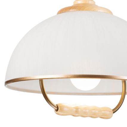 Lampa wisząca z reg. wysokości RAMONA 1xE27/60W/230V beżowa/jasnobrązowa/sosna