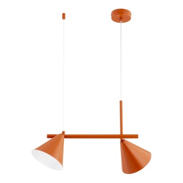 Lampa wisząca ZELTA na lince 2xE27/15W/230V pomarańczowa