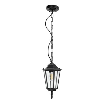 Lampa wisząca zewnętrzna na łańcuchu 1xE27/60W/230V czarny