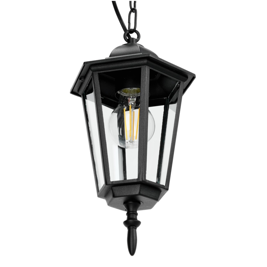 Lampa wisząca zewnętrzna na łańcuchu 1xE27/60W/230V czarny
