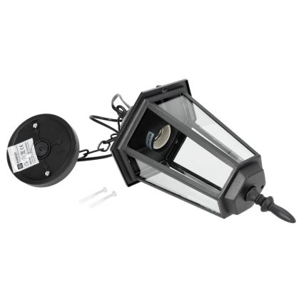 Lampa wisząca zewnętrzna na łańcuchu 1xE27/60W/230V czarny